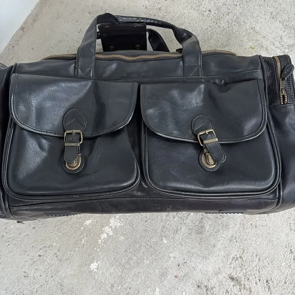 Vintage Lamborghini leather travel bag